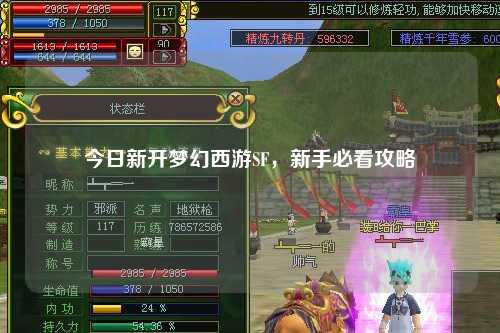 今日新開夢幻西游SF，新手必看攻略